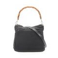 Gucci Black Canvas Leather Handbag Shoulder Bag (Pre-Owned)
