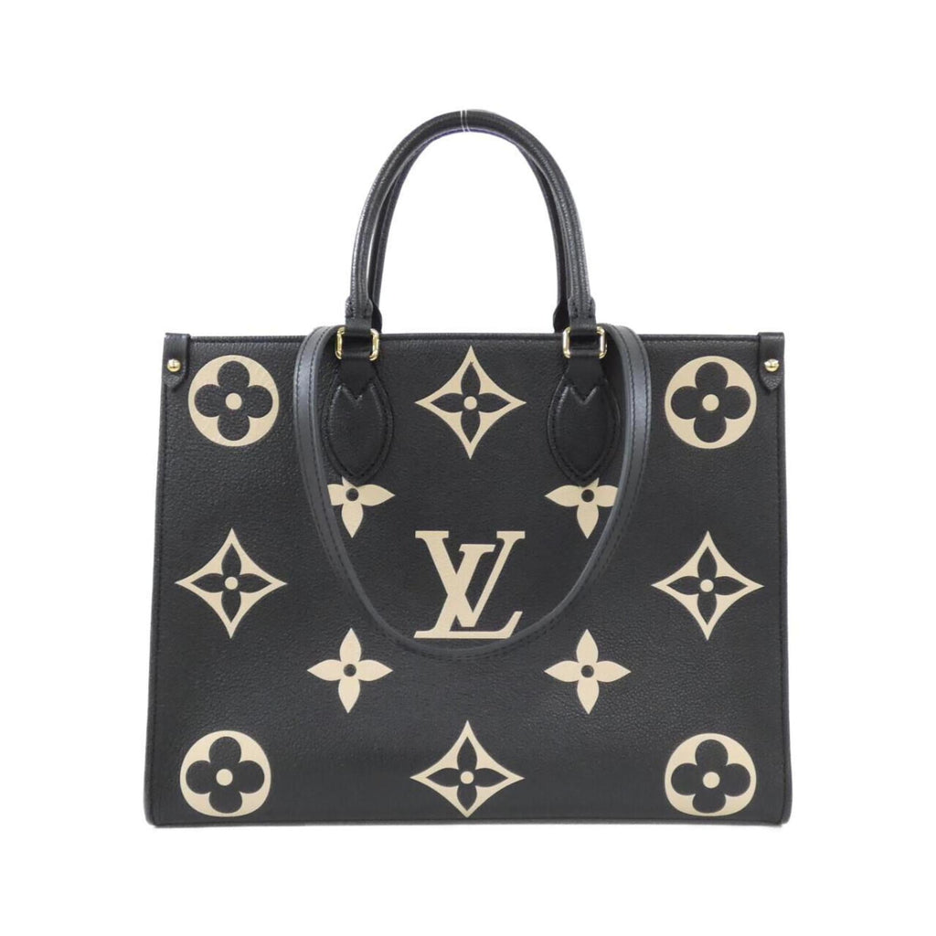 Louis Vuitton Beige Bicolor Black Leather Handbag