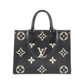 Louis Vuitton Beige Bicolor Black Leather Handbag