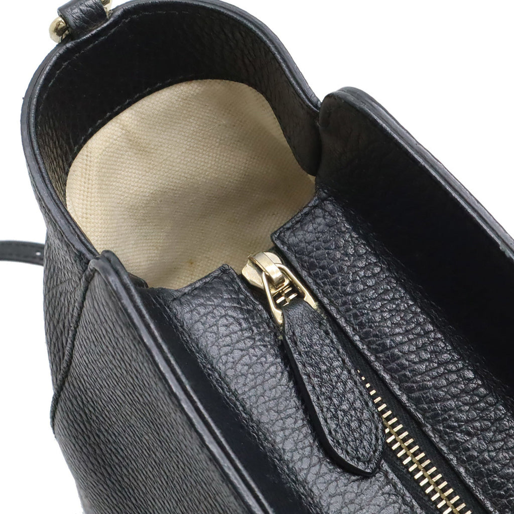 Gucci Black Leather Shoulder Bag Tote Bag (Pre-Owned)