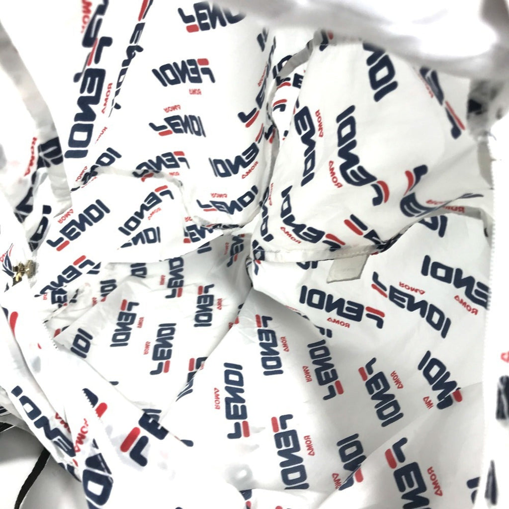 Fendi Navy Red Color White Nylon Backpack