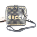 Gucci Black Gold Leather Shoulder Bag (Pre-Owned)