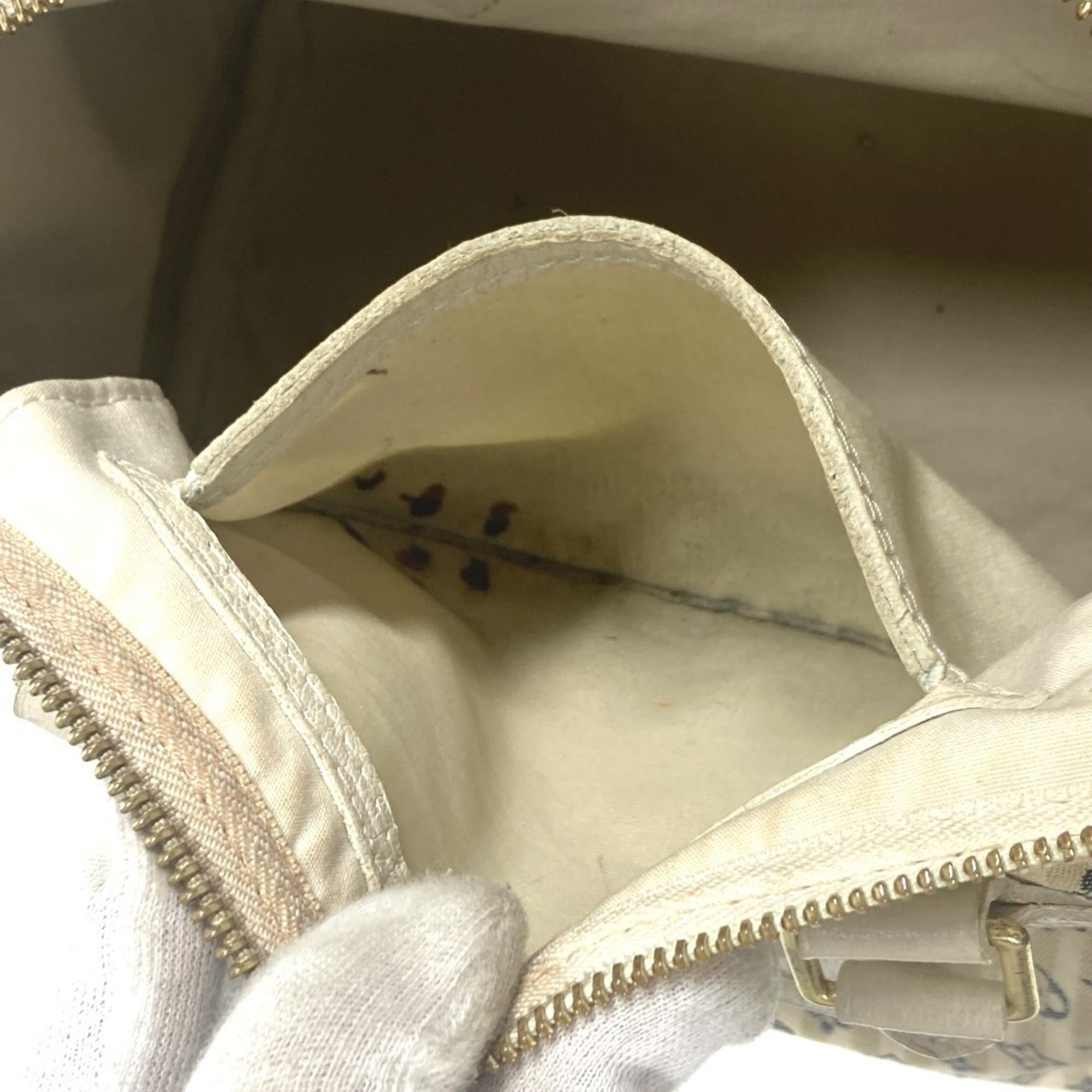 Louis Vuitton Monogram Mini Lin Navy White Monogram Mini Lin Boston Bag Handbag