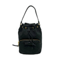 Prada Black Leather Canvas Handbag Shoulder Bag
