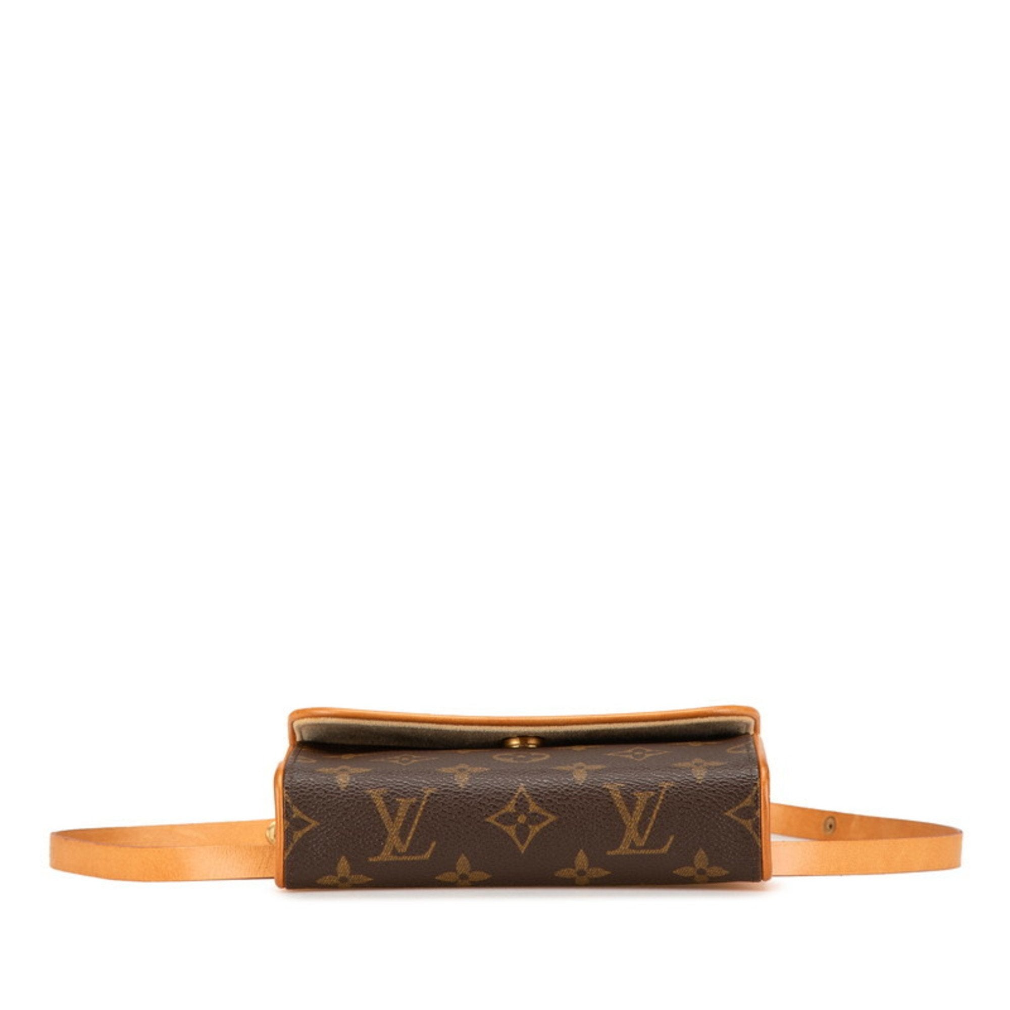 Louis Vuitton Brown Pvc Leather Pochette Sling Bag