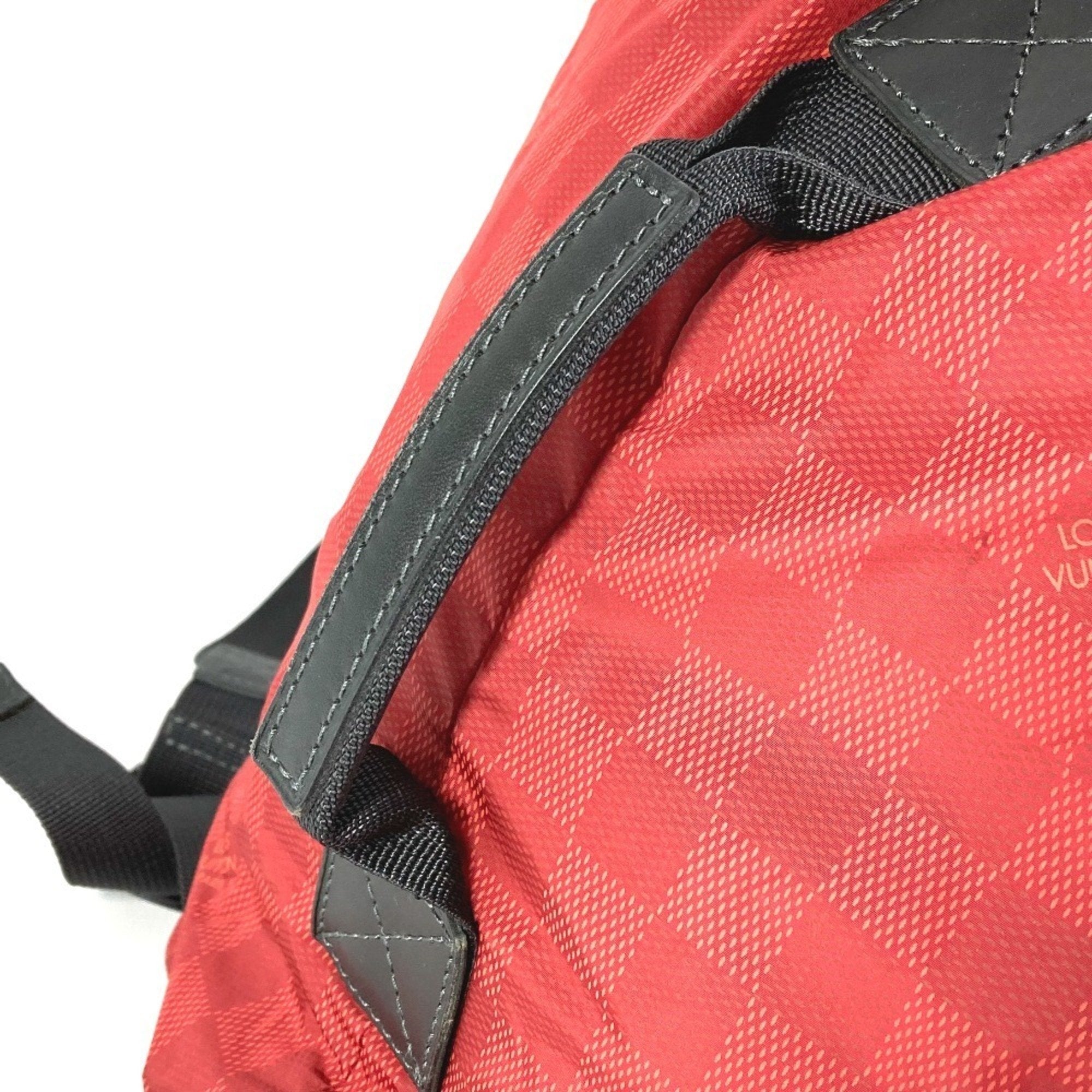 Louis Vuitton Black Red Color Nylon Backpack