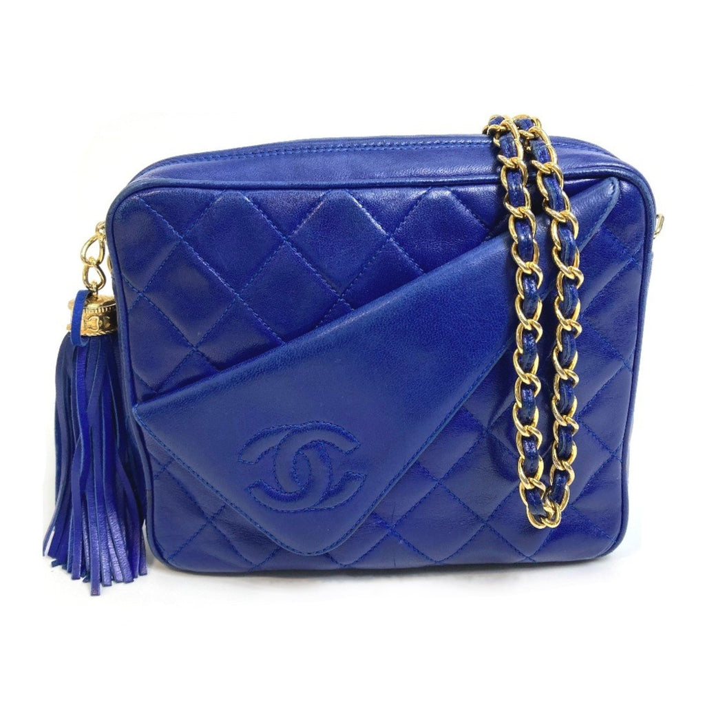 Chanel Blue Leather Shoulder Bag
