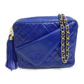 Chanel Blue Leather Shoulder Bag
