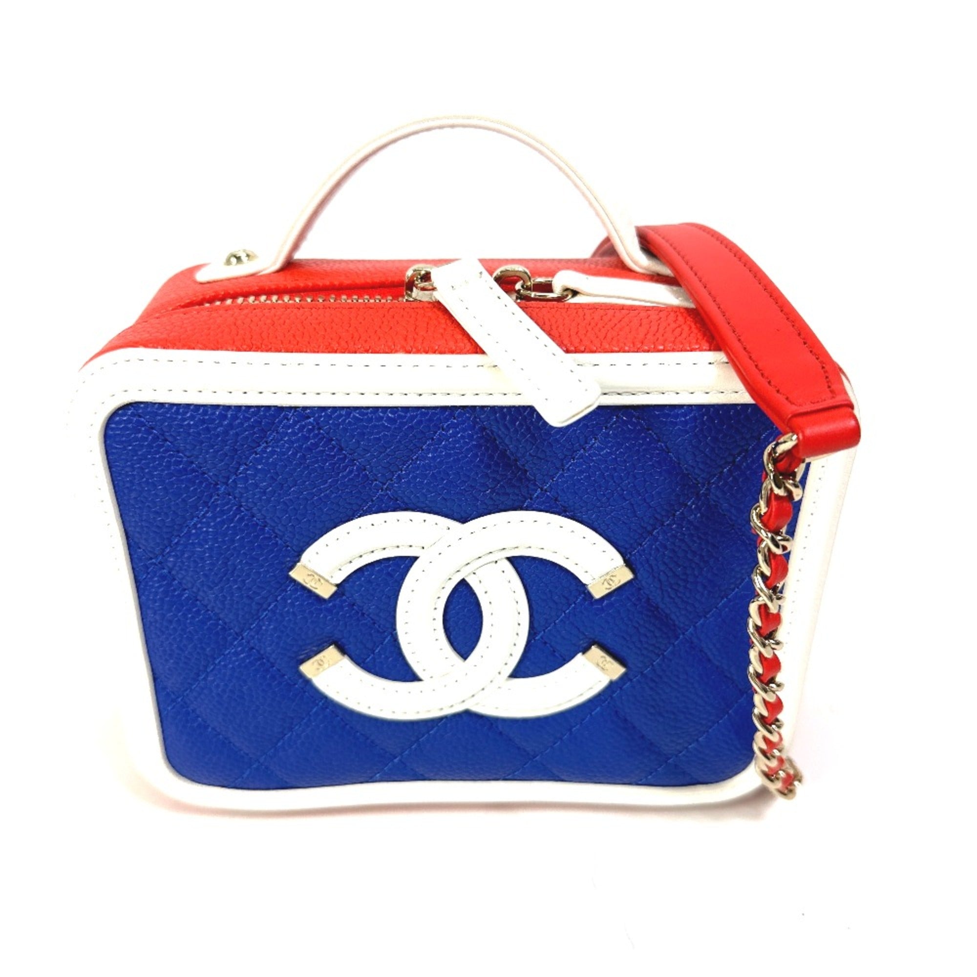 Chanel Red Leather Shoulder Bag