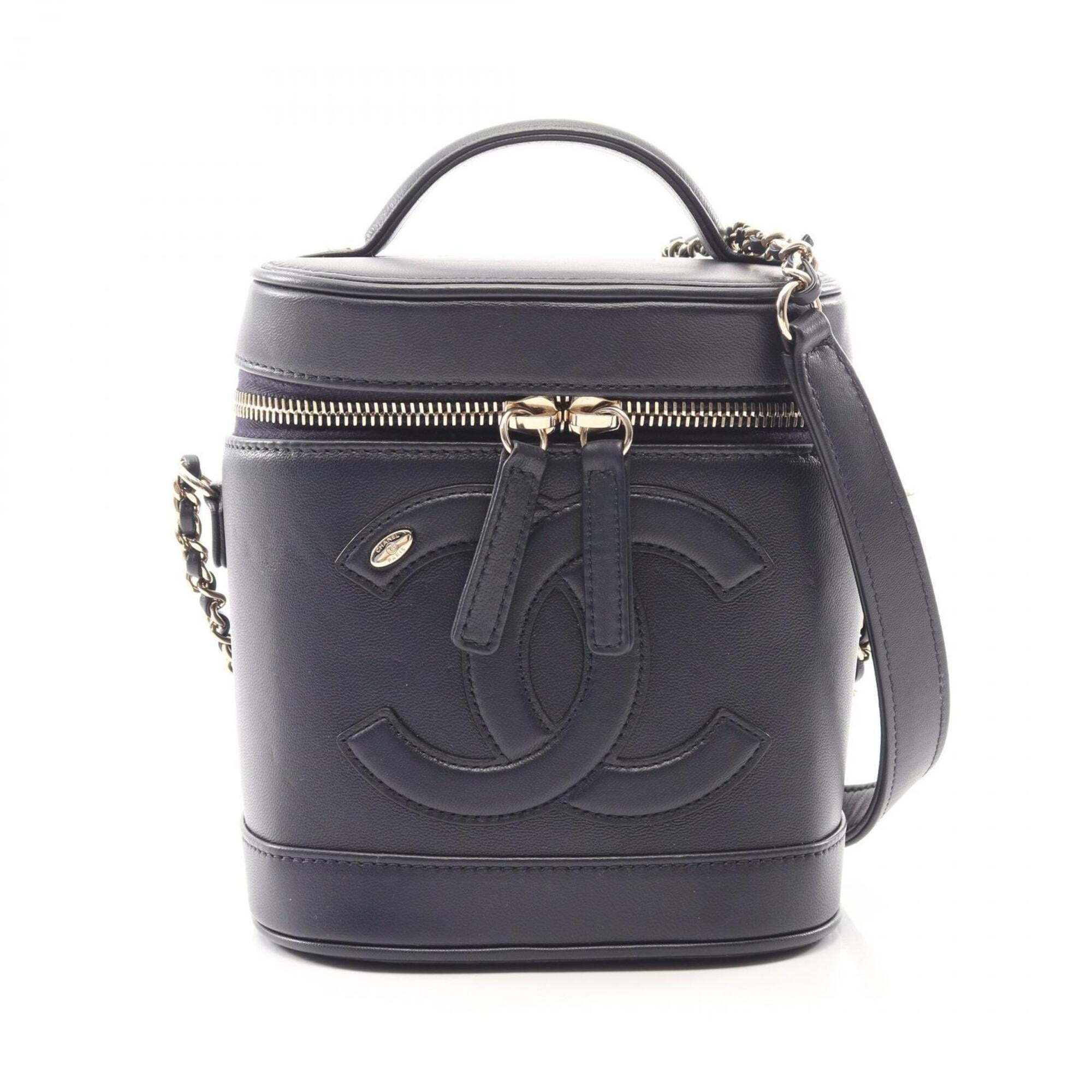 Chanel Navy Leather Handbag