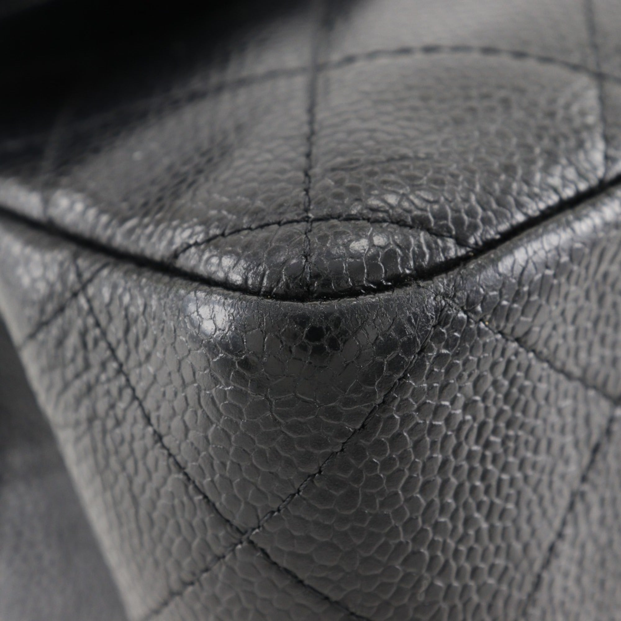 Chanel Black Caviar Leather Shoulder Bag