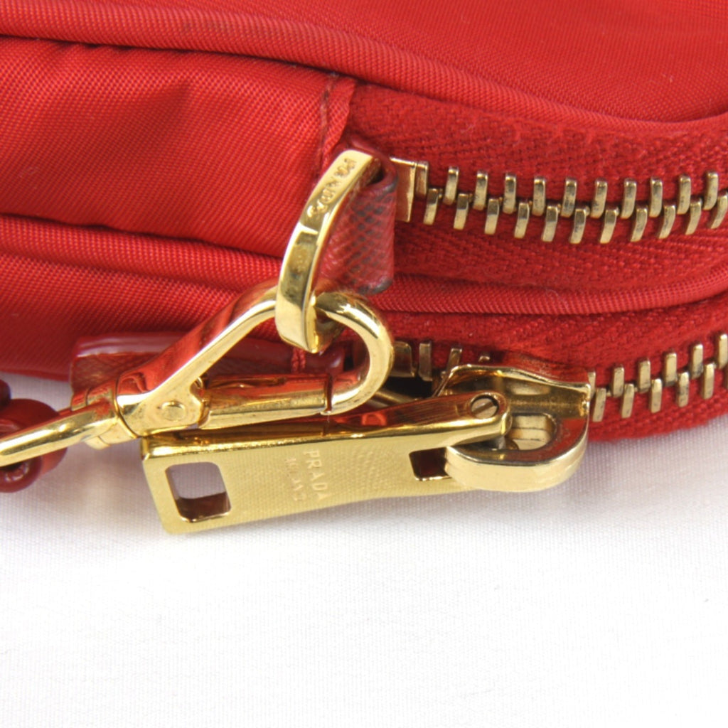 Prada Red Color Nylon Shoulder Bag