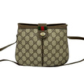 Gucci Brown Green Red Color Leather Pvc Shoulder Bag (Pre-Owned)