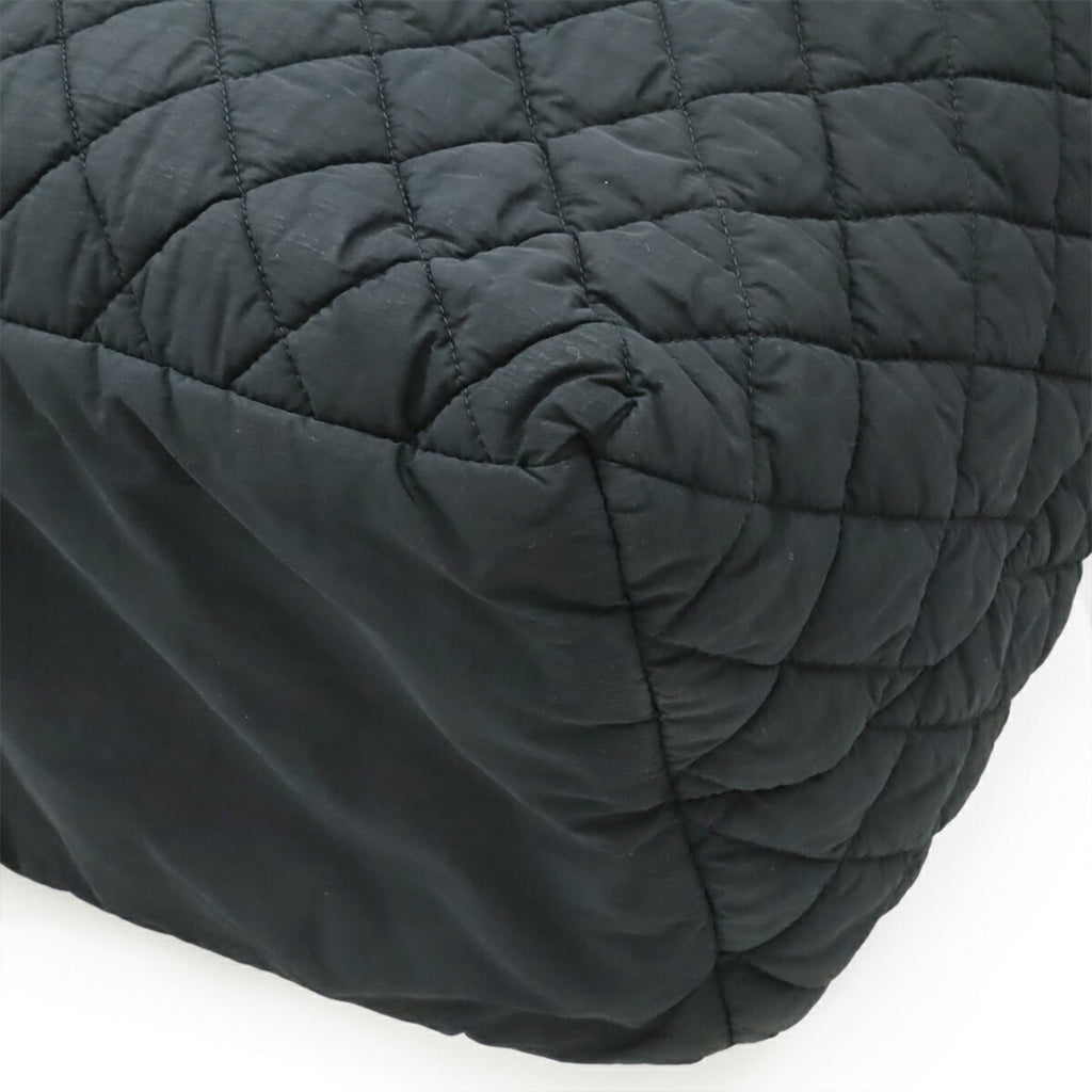 Chanel Black Nylon Leather Shoulder Bag Tote Bag