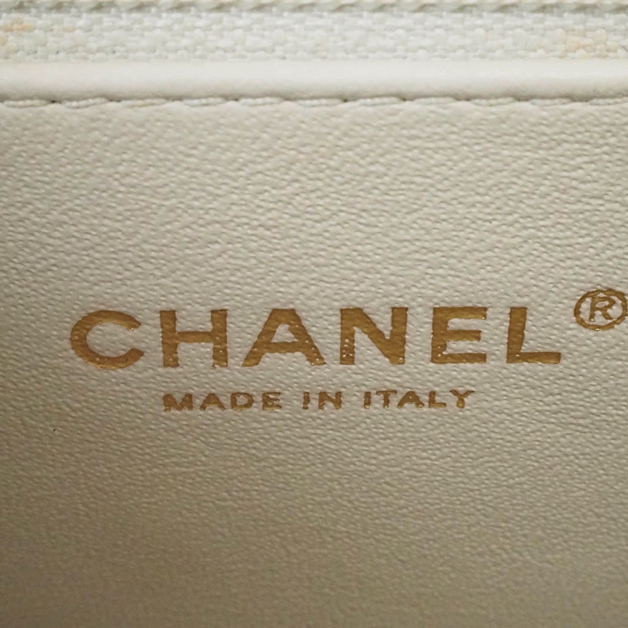 Chanel Light Beige Leather Shoulder Bag