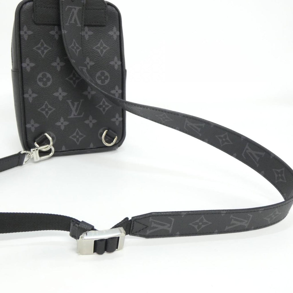 Louis Vuitton Taigarama Black Coated Canvas Leather Shoulder Bag