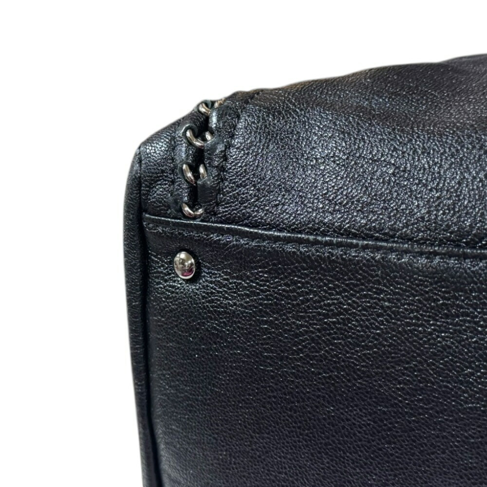 Chanel Black Leather Boston Bag