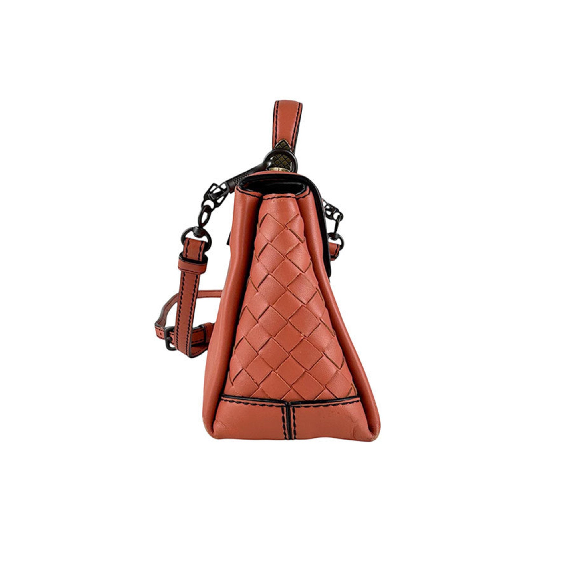 Bottega Veneta Coral Pink Leather Shoulder Bag
