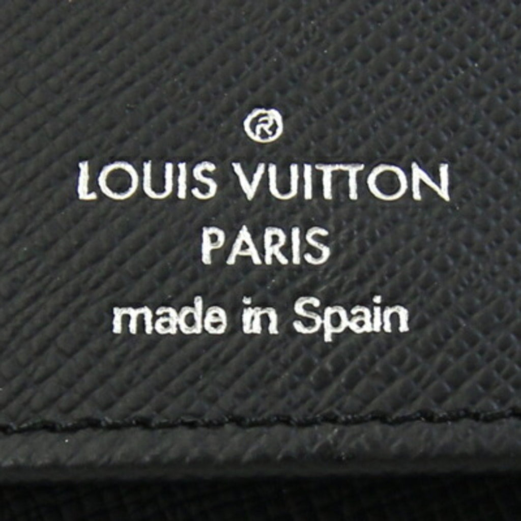 Louis Vuitton Black Noir Taiga Leather Leather Long Wallet