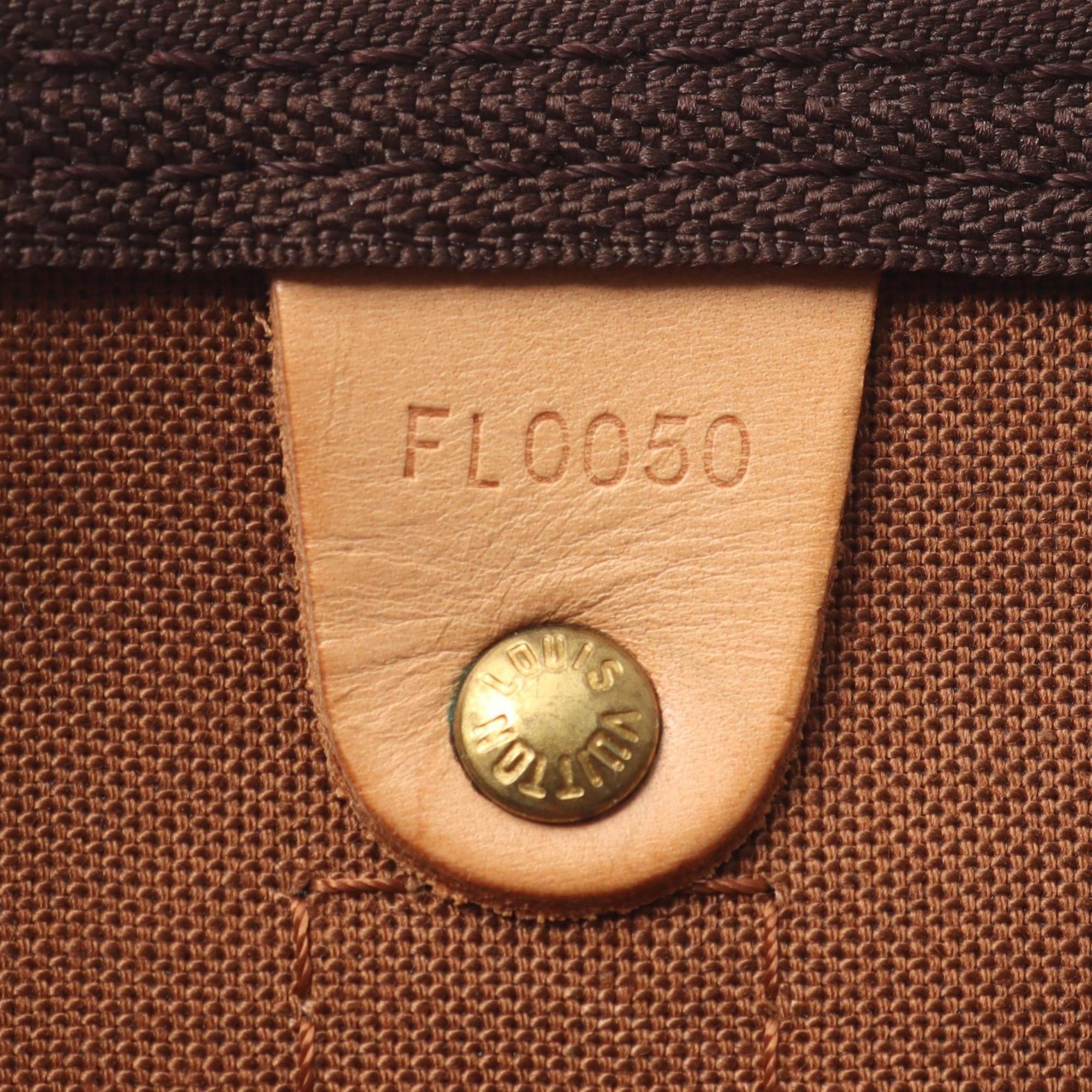 Louis Vuitton Brown Coated Canvas Leather Boston Bag Handbag