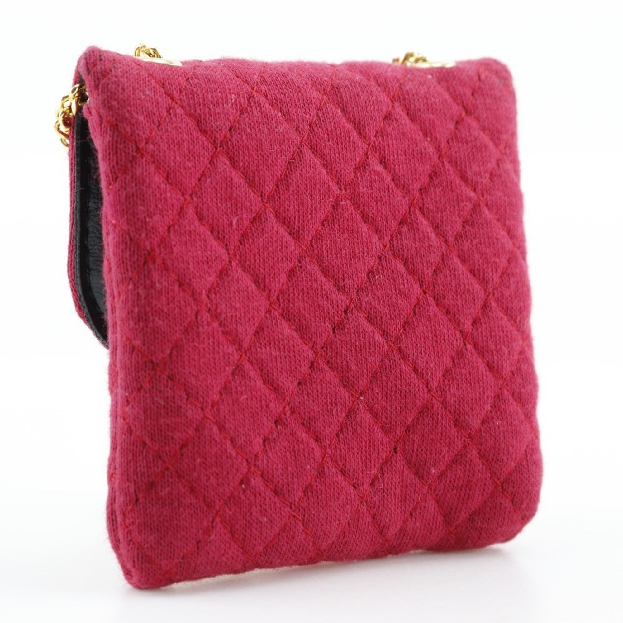Chanel Red Color Cotton Pouch