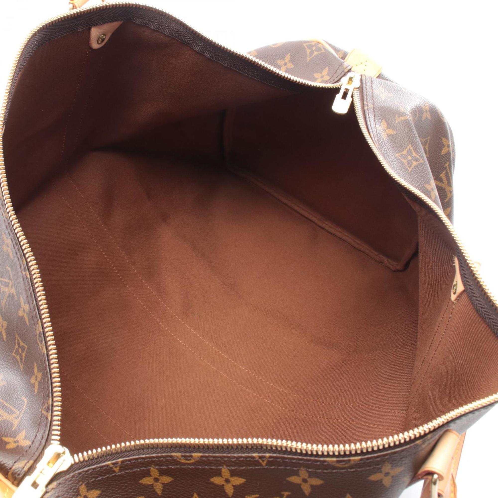 Louis Vuitton Brown Monogram Coated Canvas Leather Boston Bag Handbag