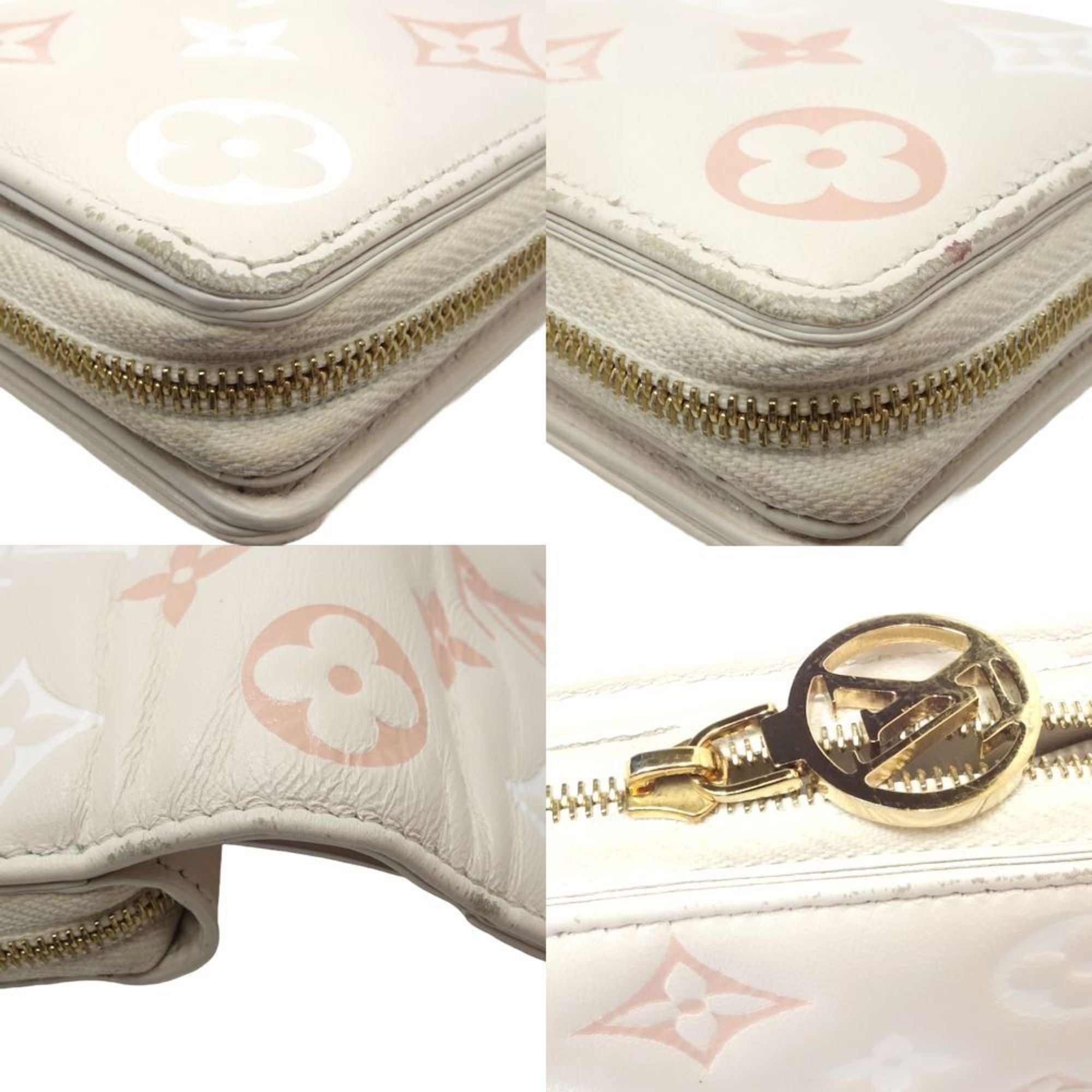 Louis Vuitton Beige Pink Leather Wallet