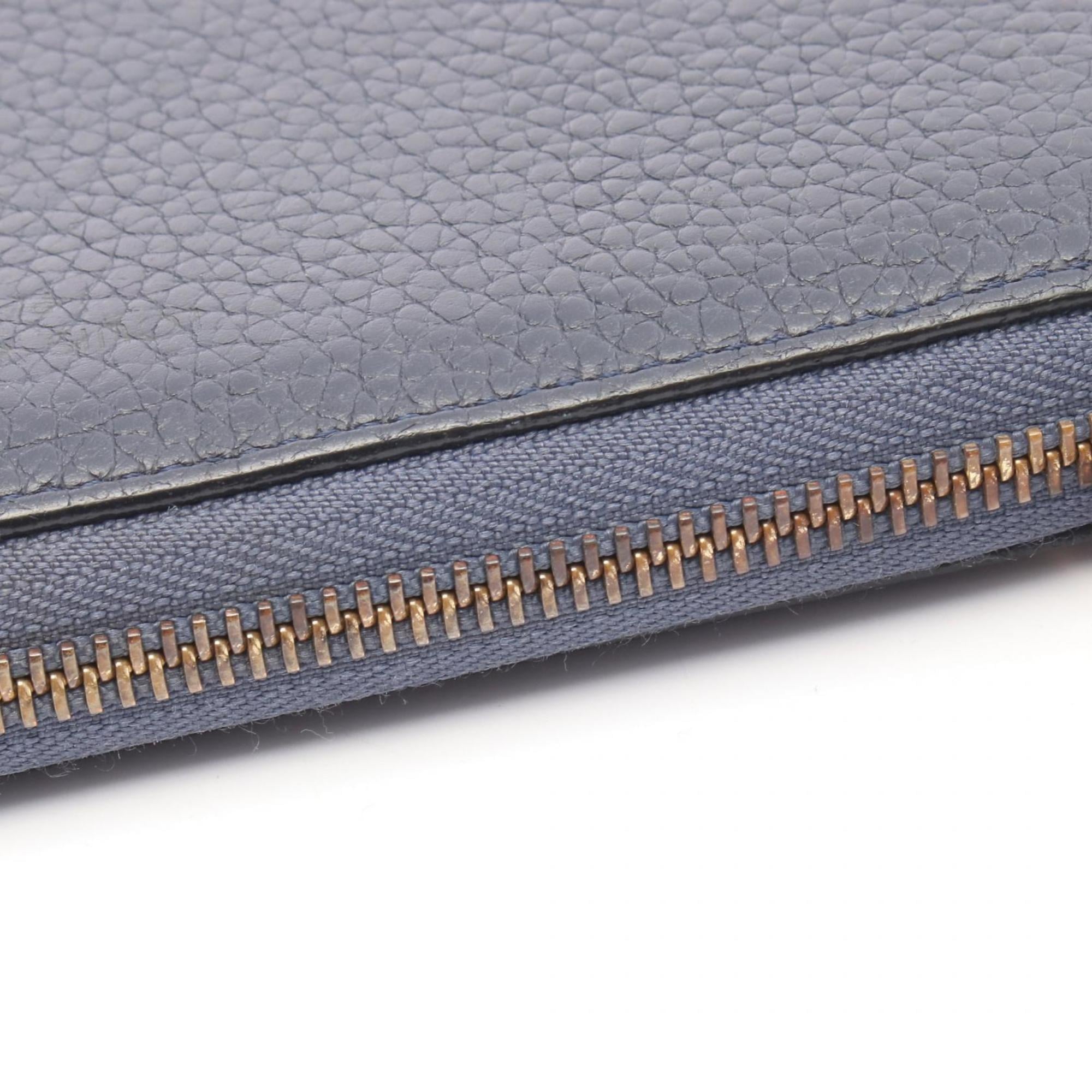 Louis Vuitton Navy Navy Blue Leather Long Wallet