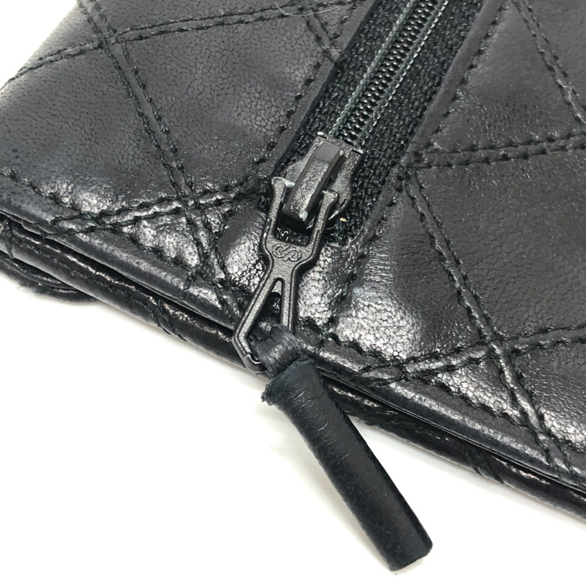 Chanel Black Leather Long Wallet (Bi-Fold)