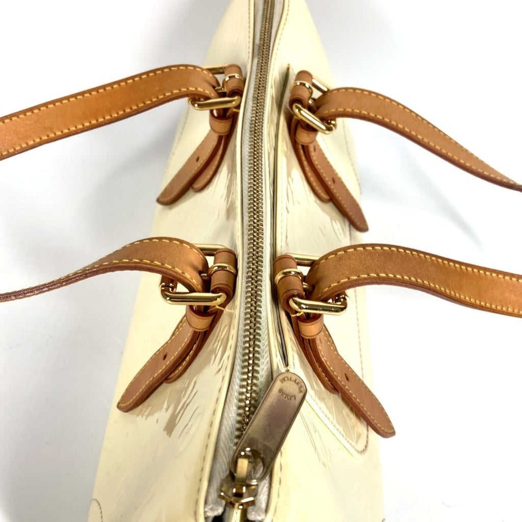 Louis Vuitton Pearl White Monogram Vernis Handbag Shoulder Bag Tote Bag