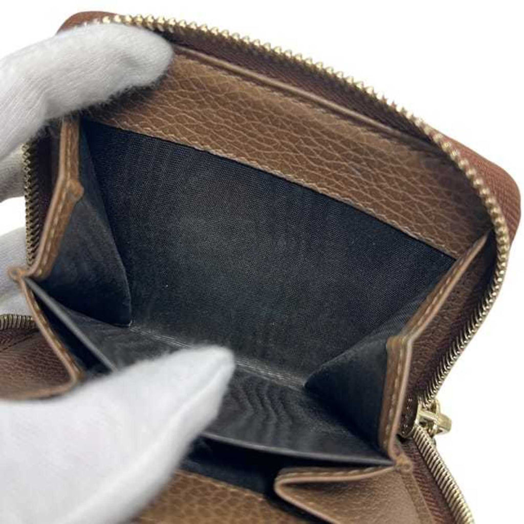 Gucci Beige Brown Brown Gg Gg Canvas Leather Wallet (Bi-Fold) (Pre-Owned)