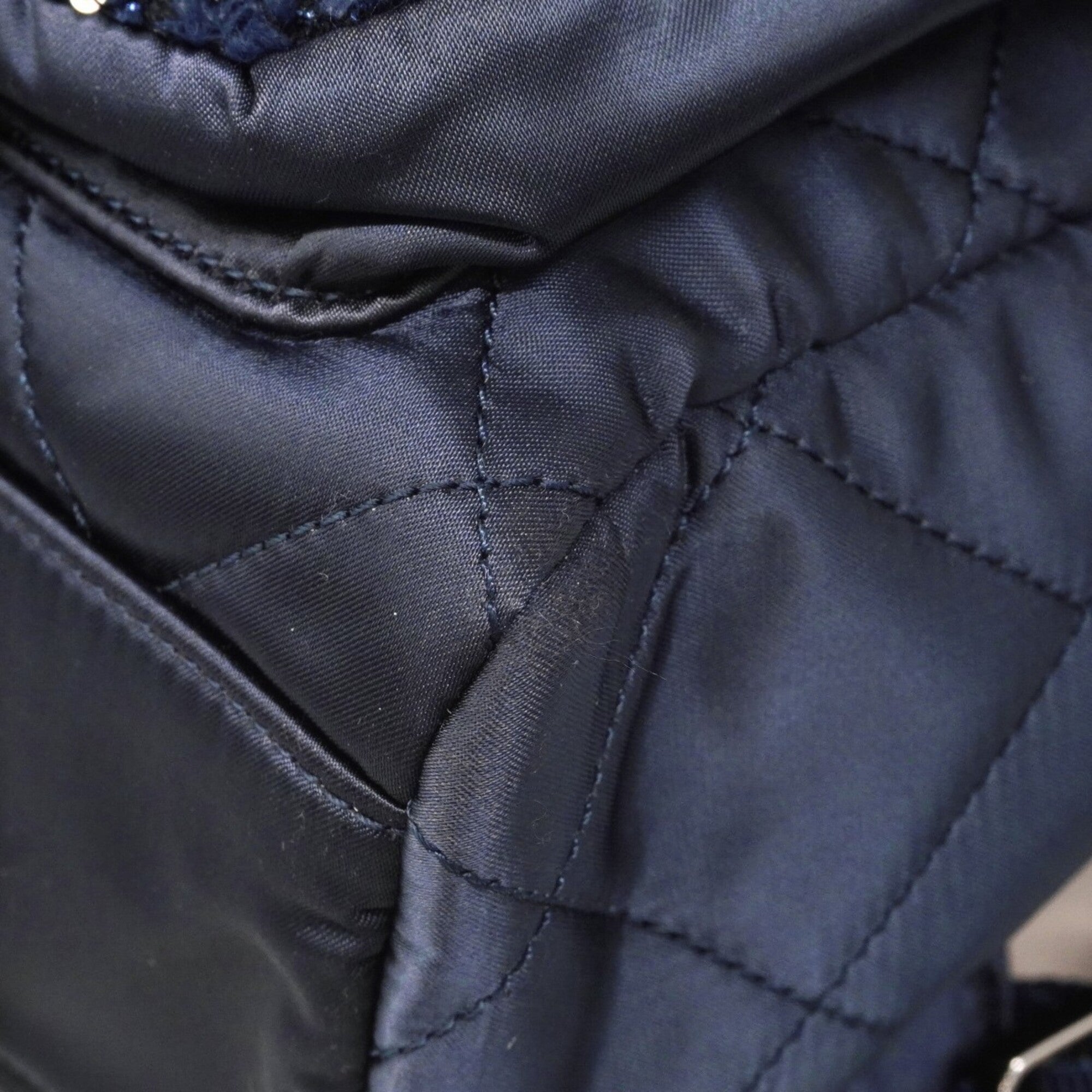 Chanel Navy Nylon Tweed Backpack
