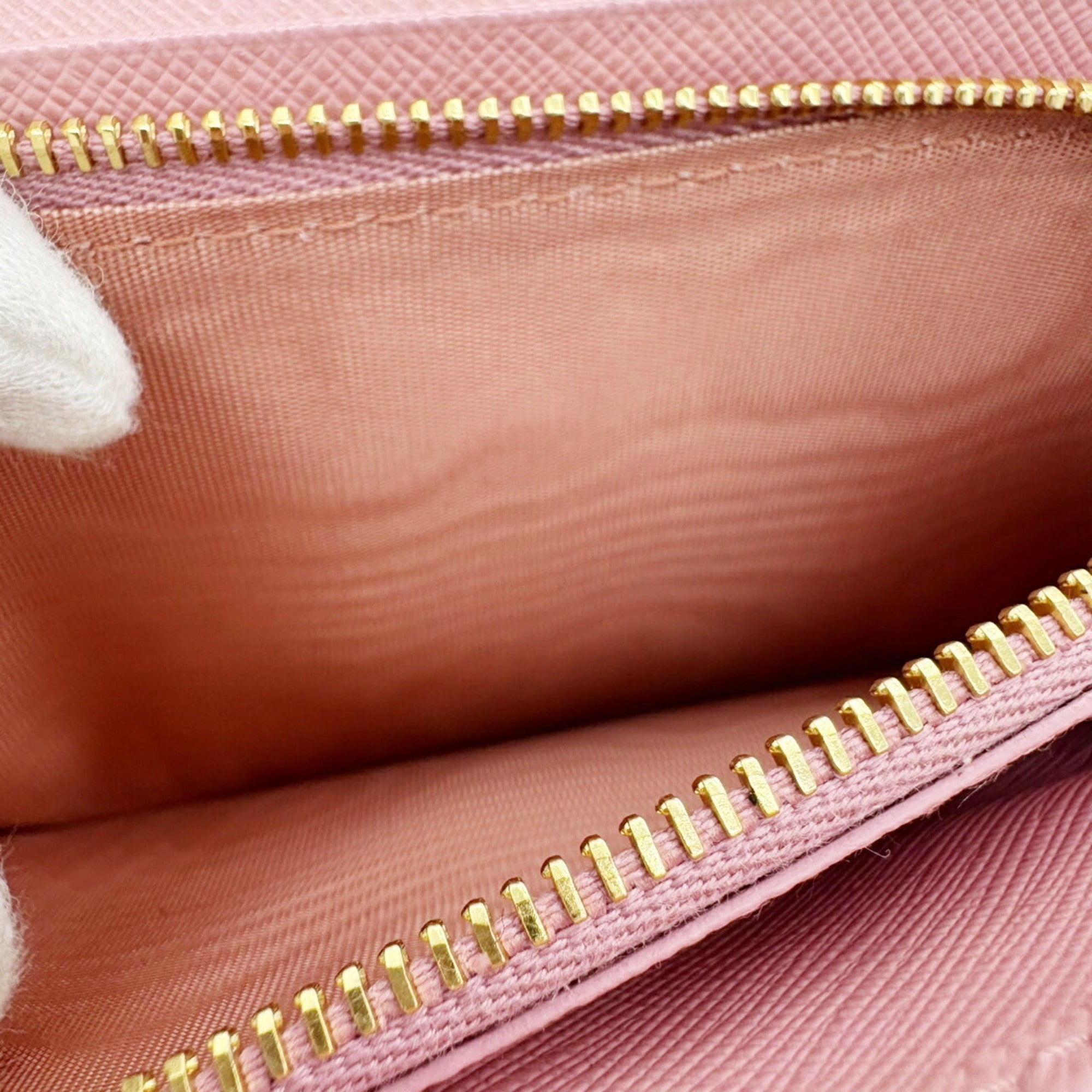 Prada Saffiano Pink Saffiano Long Wallet (Bi-Fold)