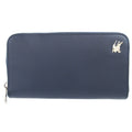Burberry Navy Leather Long Wallet (Bi-Fold)