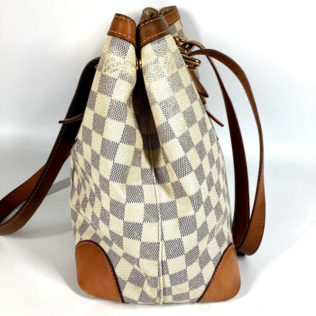 Louis Vuitton White Yellow Damier Azur Shoulder Bag Tote Bag