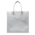 Prada Gray Leather Handbag Tote Bag