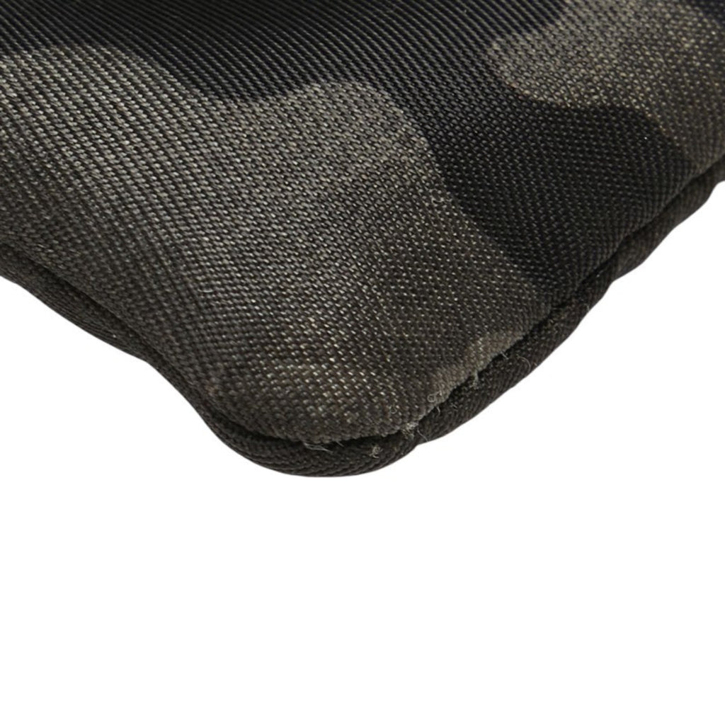 Prada Black Camouflage Gray Nylon Leather Coin Purse/Coin Case