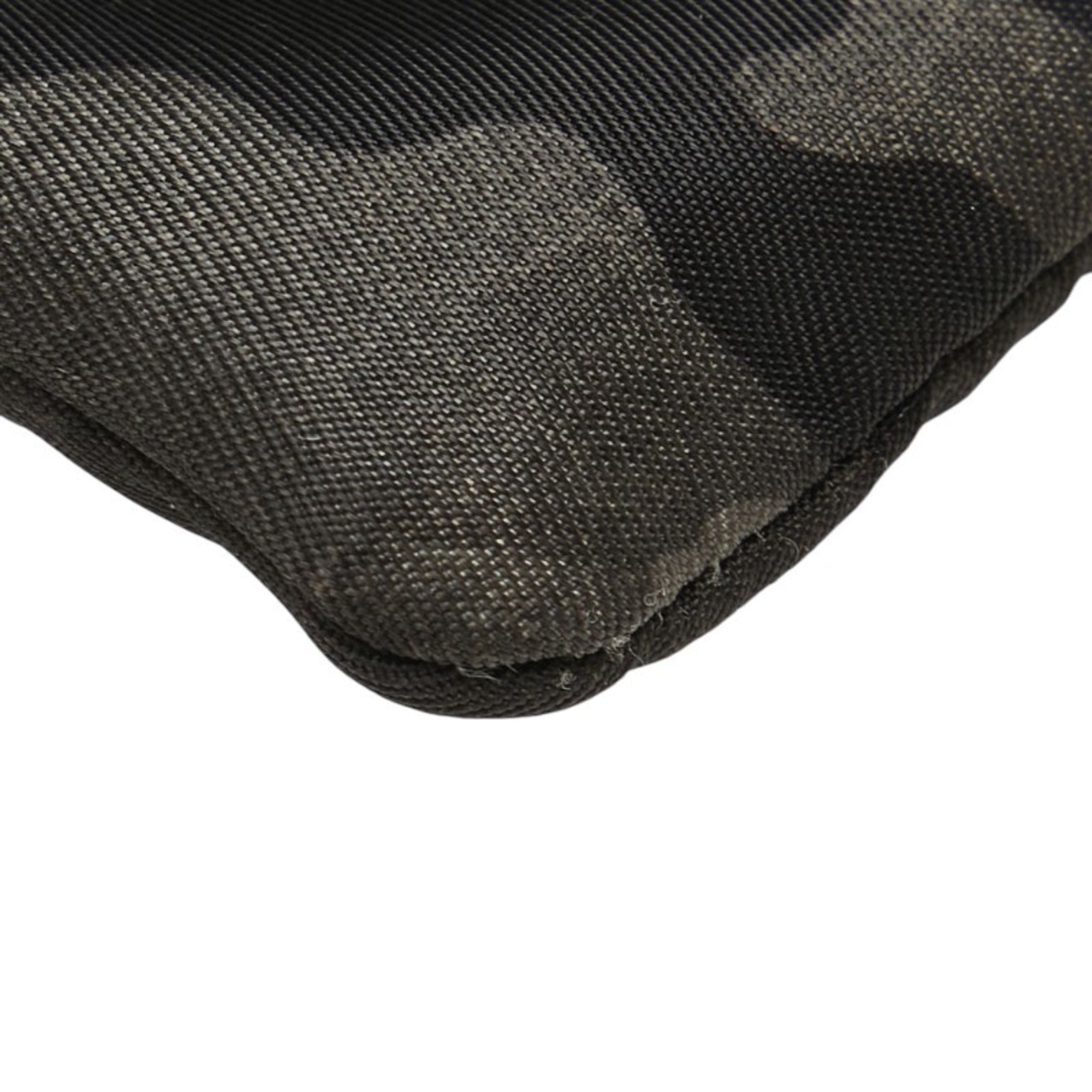 Prada Black Camouflage Gray Nylon Leather Coin Purse/Coin Case