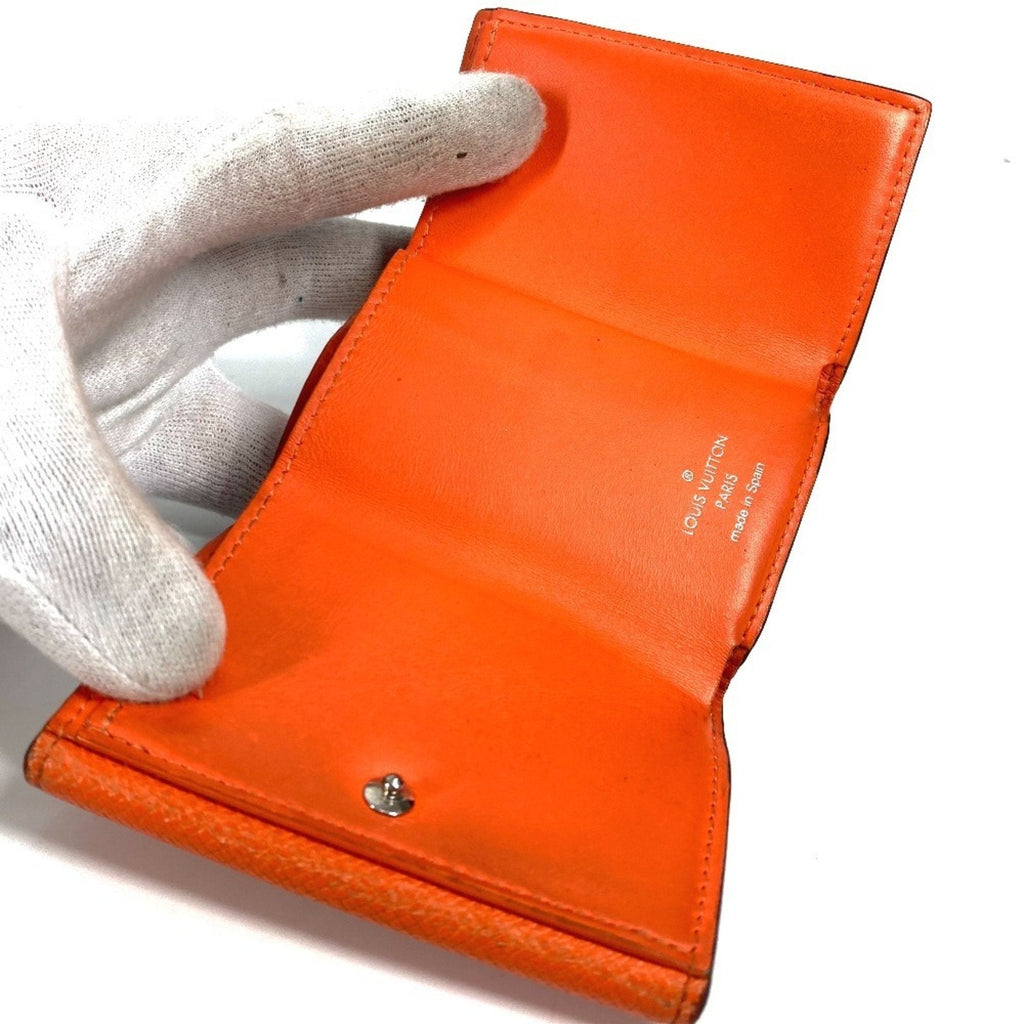 Louis Vuitton Taigarama Orange Taiga Leather Monogram Wallet (Tri-Fold)