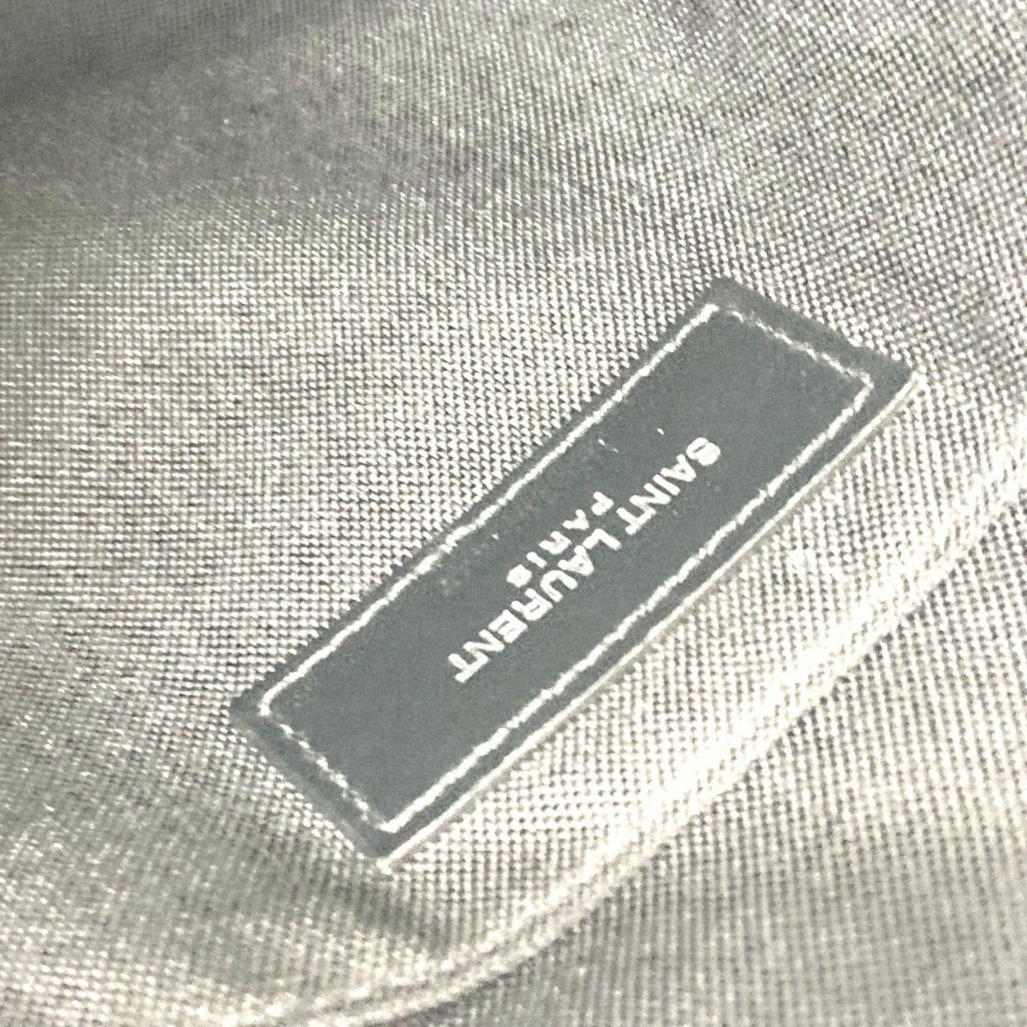 Saint Laurent Black Canvas Leather Shoulder Bag (Pre-Owned)