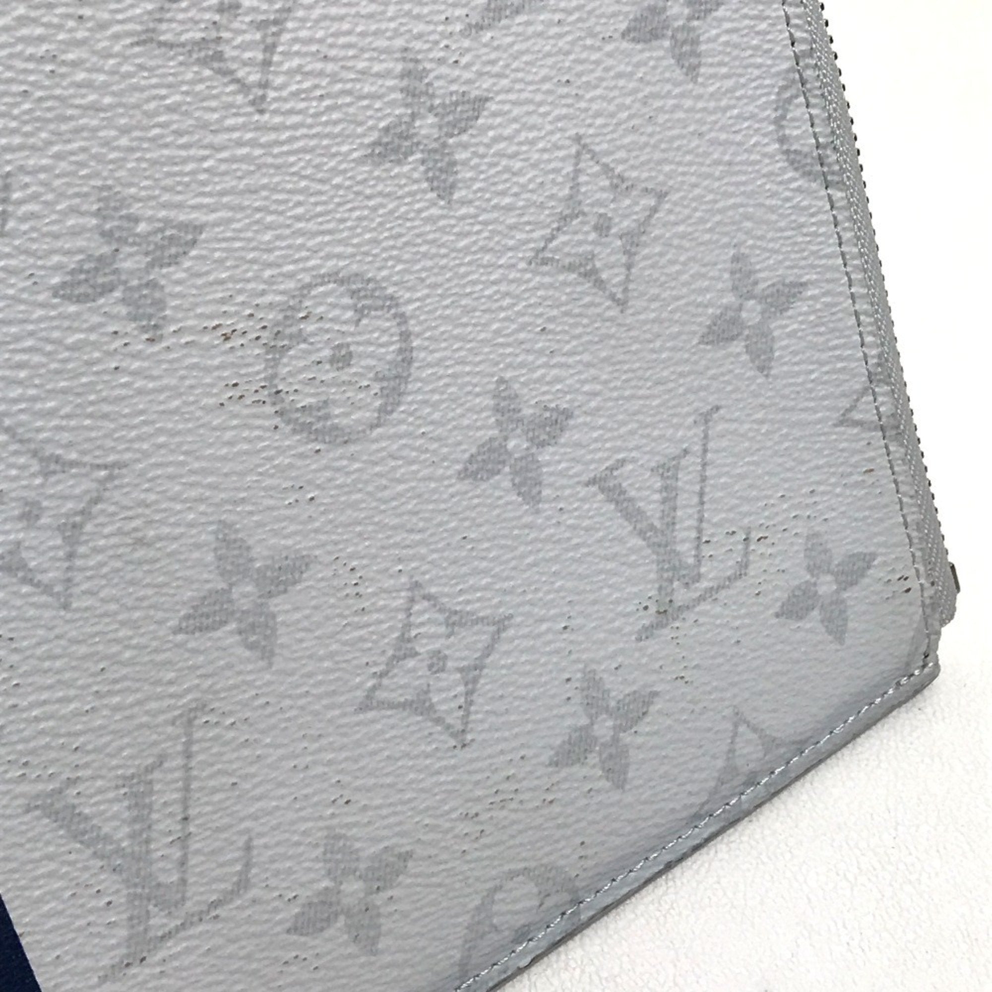 Louis Vuitton Blue Red Color White Monogram Clutch Bag Pochette