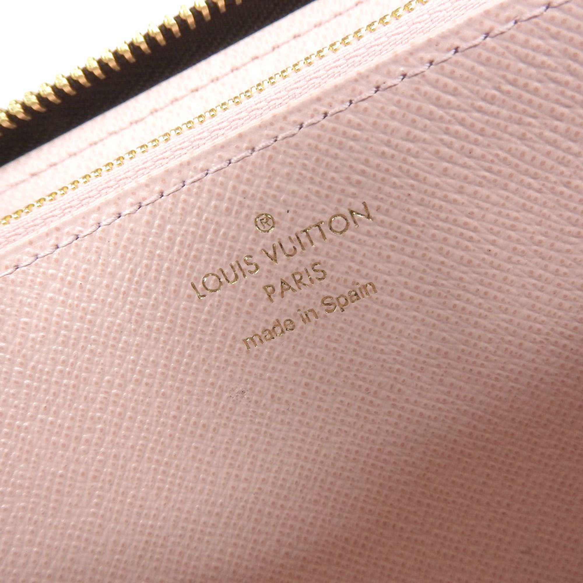 Louis Vuitton Damier Zippy Wallet Round Zipper Long Pink N60046