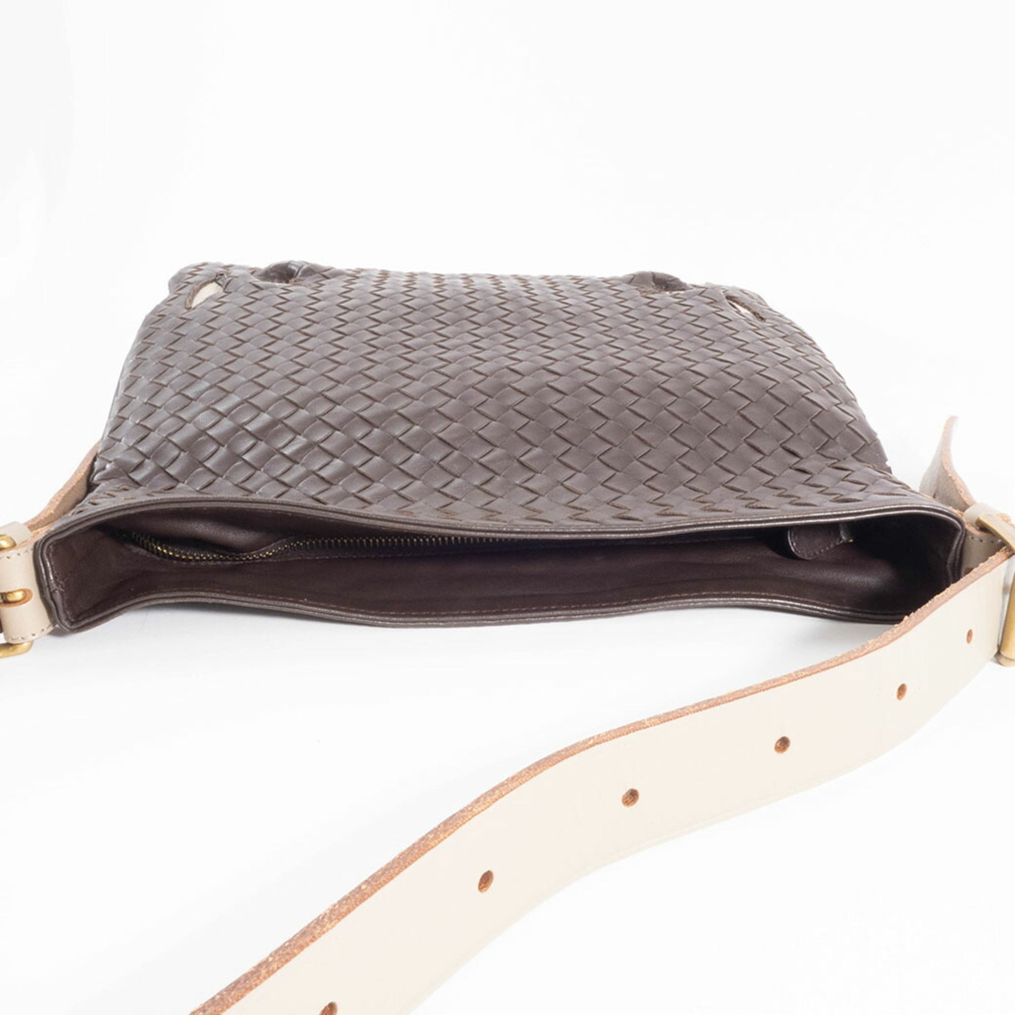 Bottega Veneta Dark Brown Leather Shoulder Bag