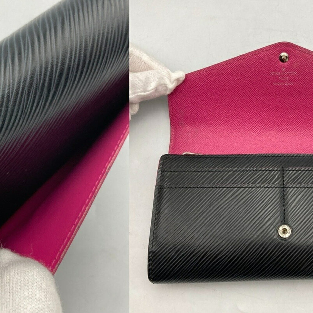 Louis Vuitton Black Leather Long Wallet