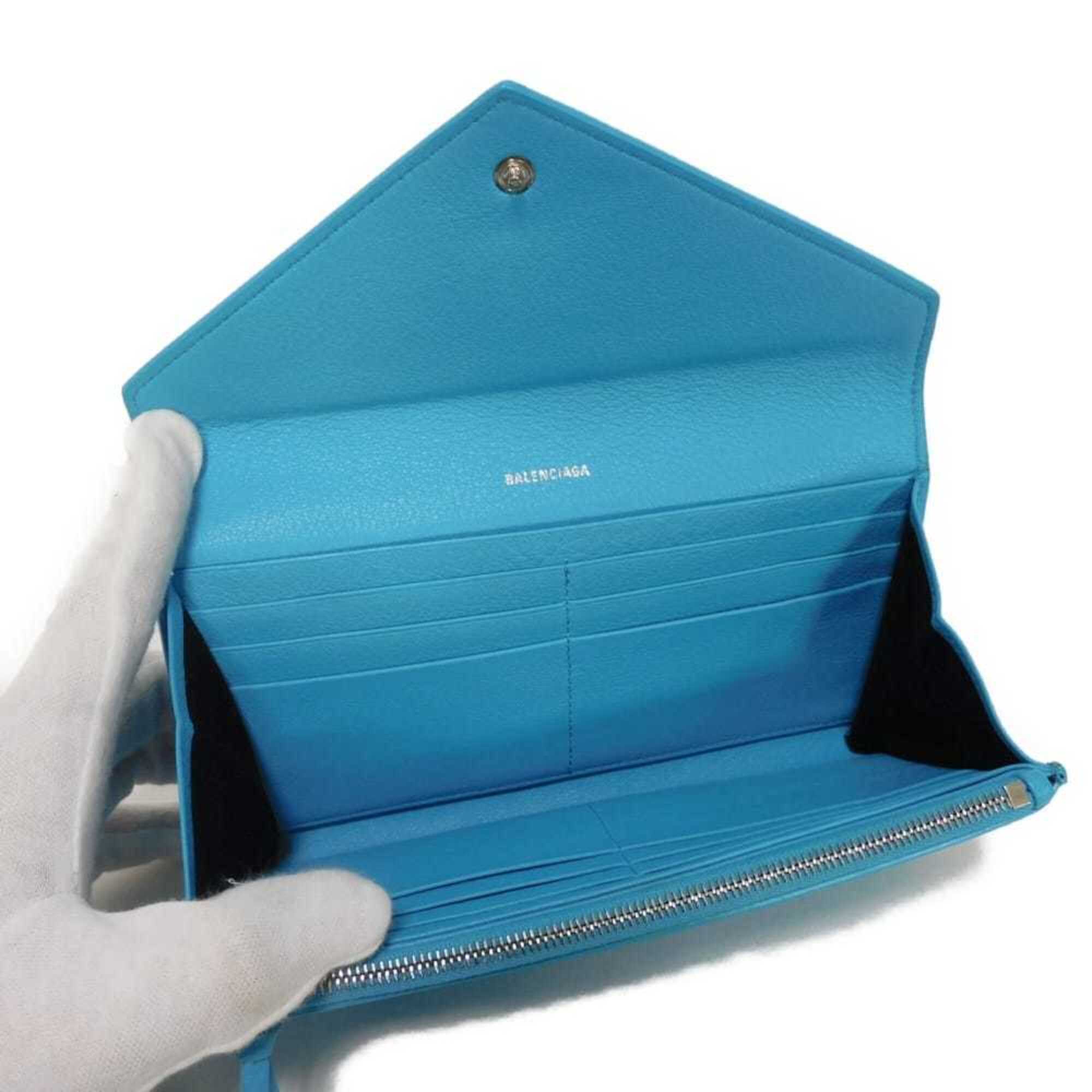 Balenciaga Blue Leather Long Wallet (Bi-Fold)