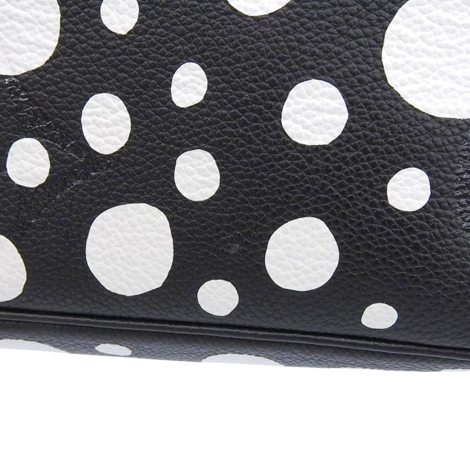 Louis Vuitton Black White Leather Tote Bag