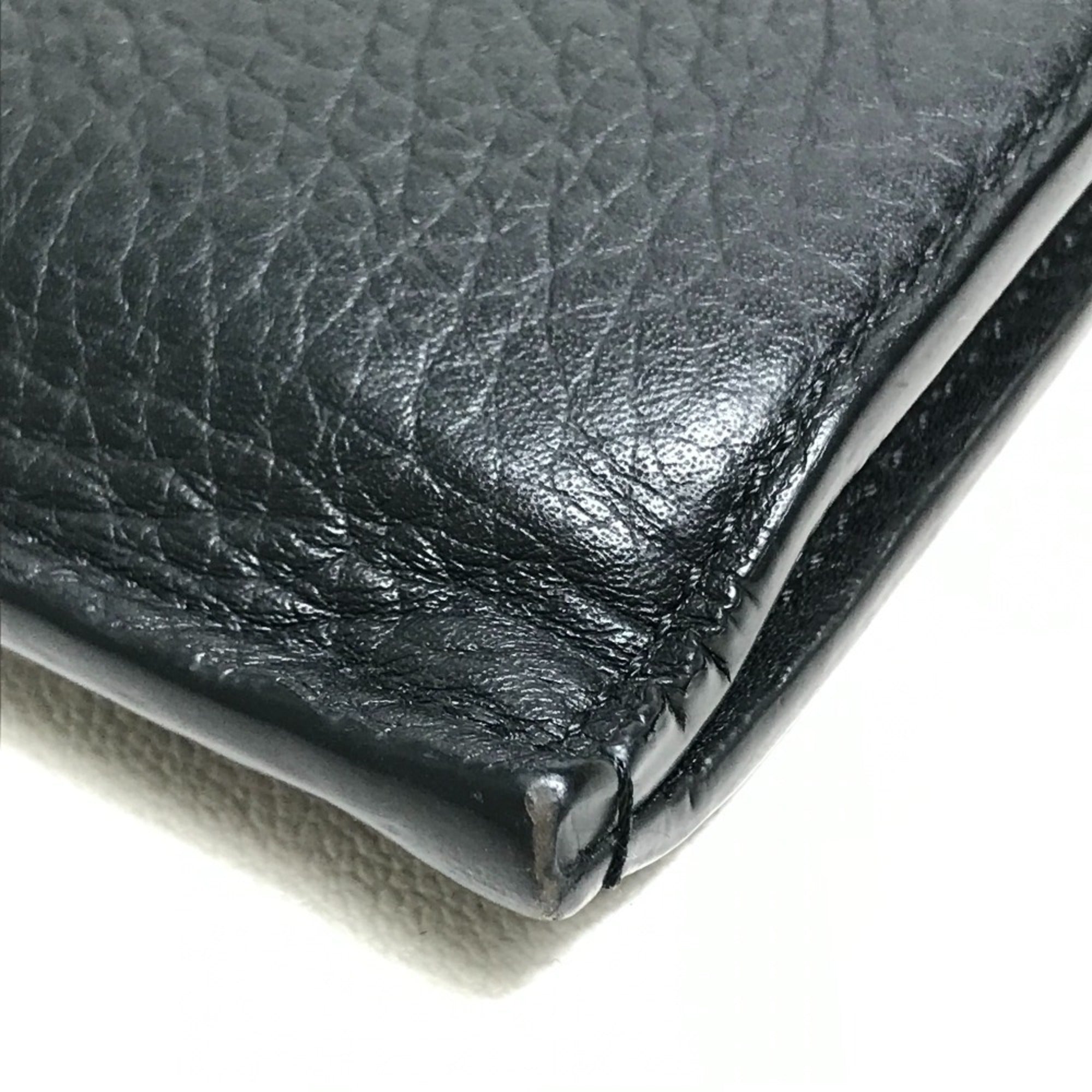 Louis Vuitton Black Noir Leather Clutch Bag Pochette