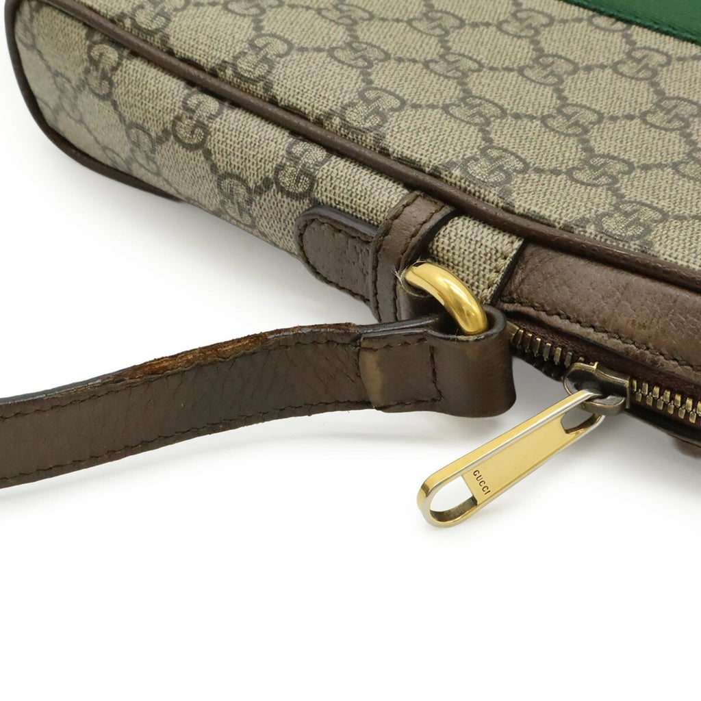 Gucci Beige Brown Green Red Color Yellow Gg Supreme Handbag (Pre-Owned)