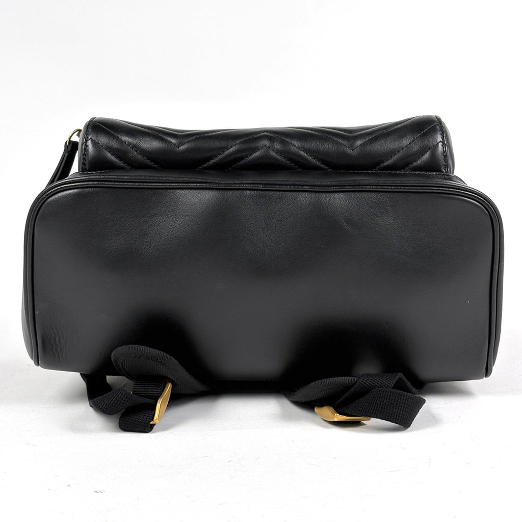 Gucci Gg Marmont Black Leather Backpack (Pre-Owned)