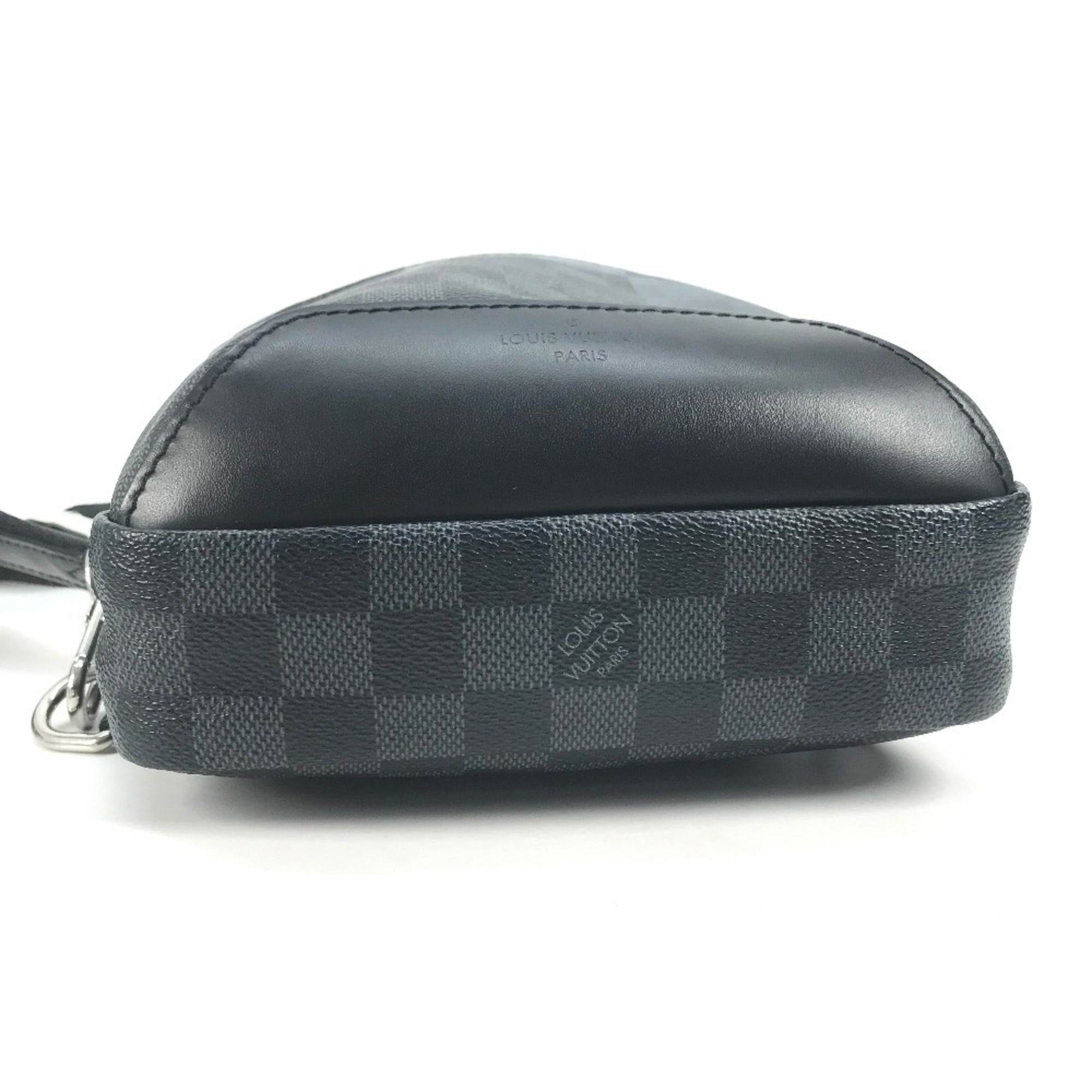 Louis Vuitton Black Galle Gray Canvas Shoulder Bag Sling Bag